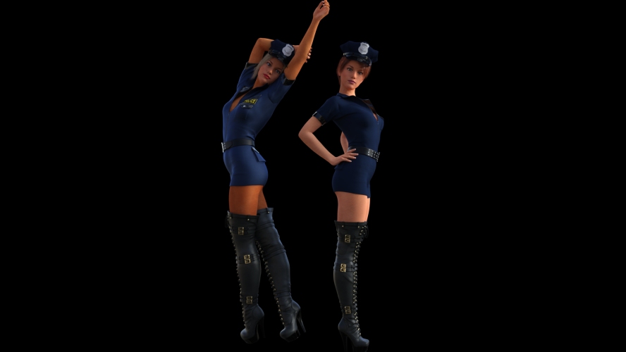 Femdom Police - 3D Erwuessener Spiller